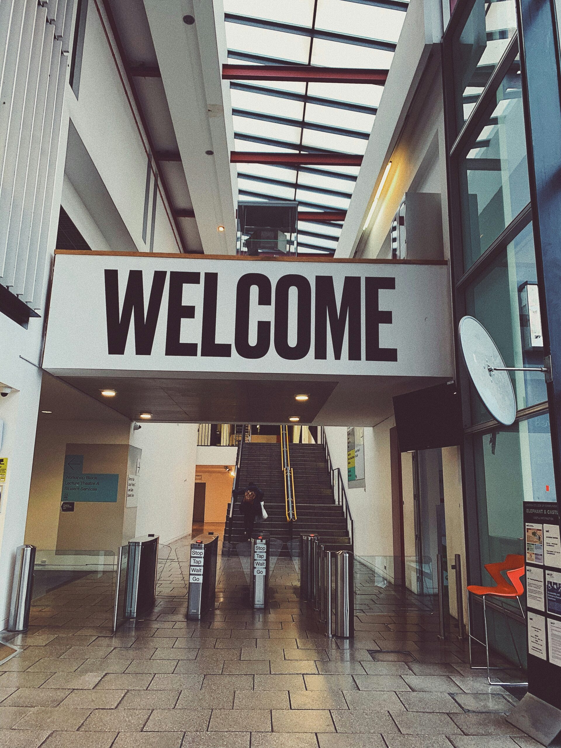 welcome sign at onboarding day for career returners